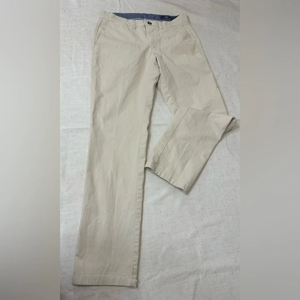 Vineyard Vines Tan Chinos with Blue Details